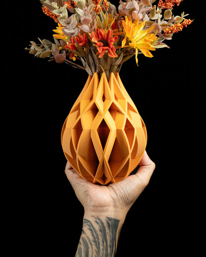 Geometric Vase, Minimalist Tabletop Vessel, Modern Sculptural Accent, Elegant White