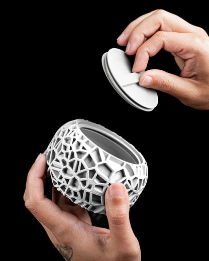 Lidded Jar, Twist Lid Container, Elegant Countertop Catchall, Nordic Minimalist!