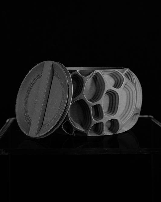 Lidded Jar, Geometric Stash Container, Minimalist Countertop Organizer, Vanity Catchall