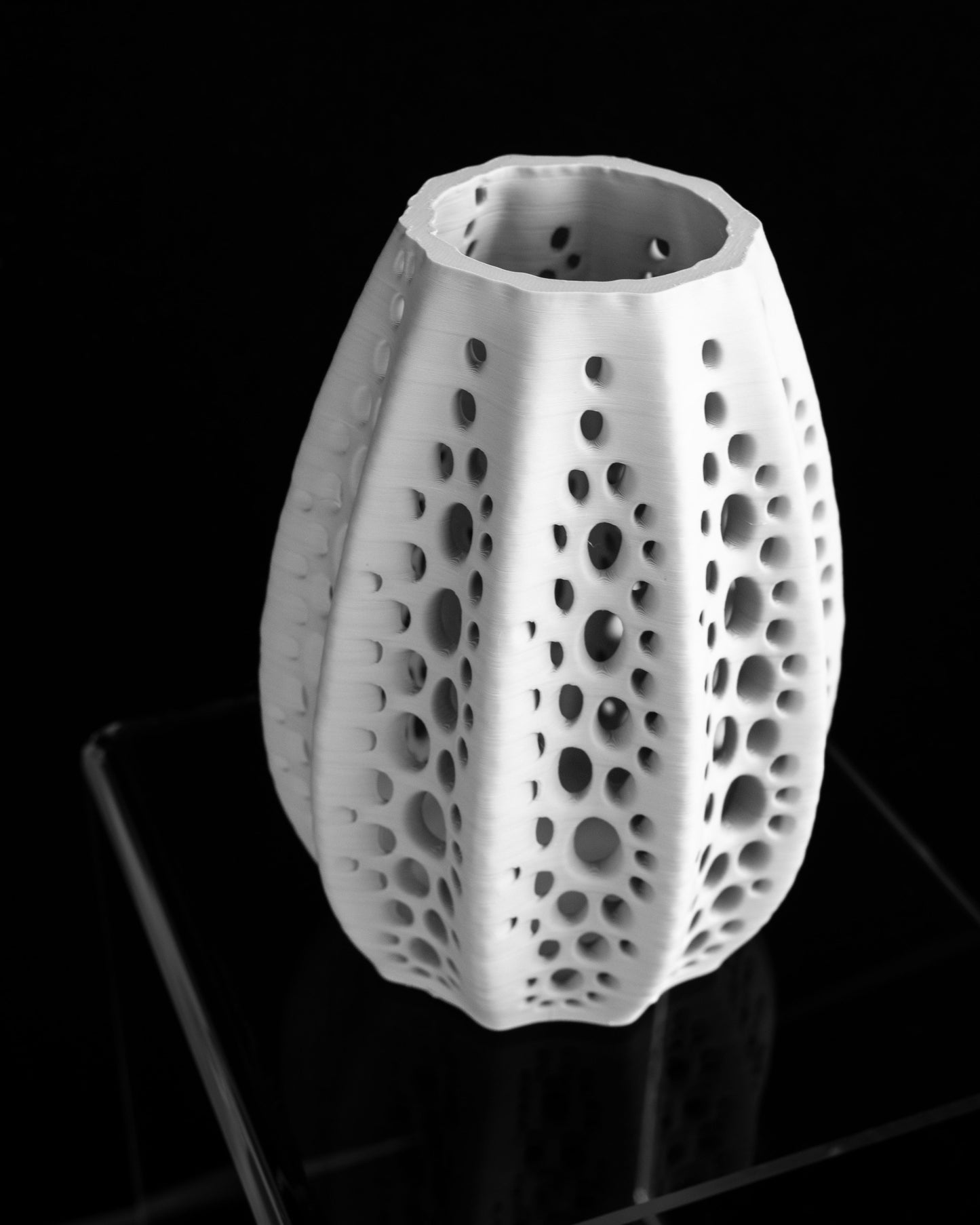 Japandi Style Seashell Vase, Original Sculptural Table Vessel, Artistic Contemporary Desktop Accent, Geometric Decor