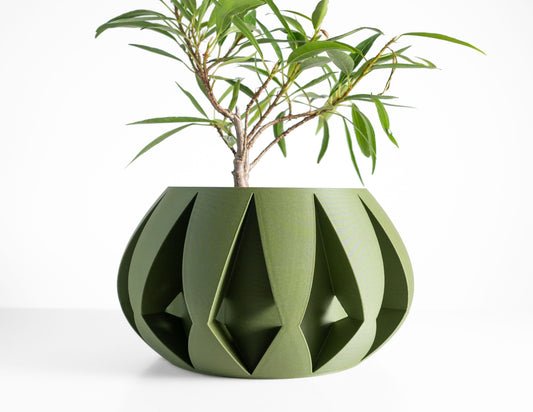 Geometric Planter Pot, Sculptural Plant Container, Artistic Desk Succulent Holder, Contemporary Stylish Nordic Accent