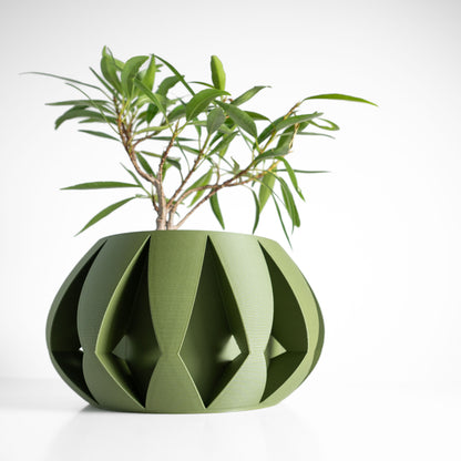 Geometric Planter Pot, Sculptural Plant Container, Artistic Desk Succulent Holder, Contemporary Stylish Nordic Accent