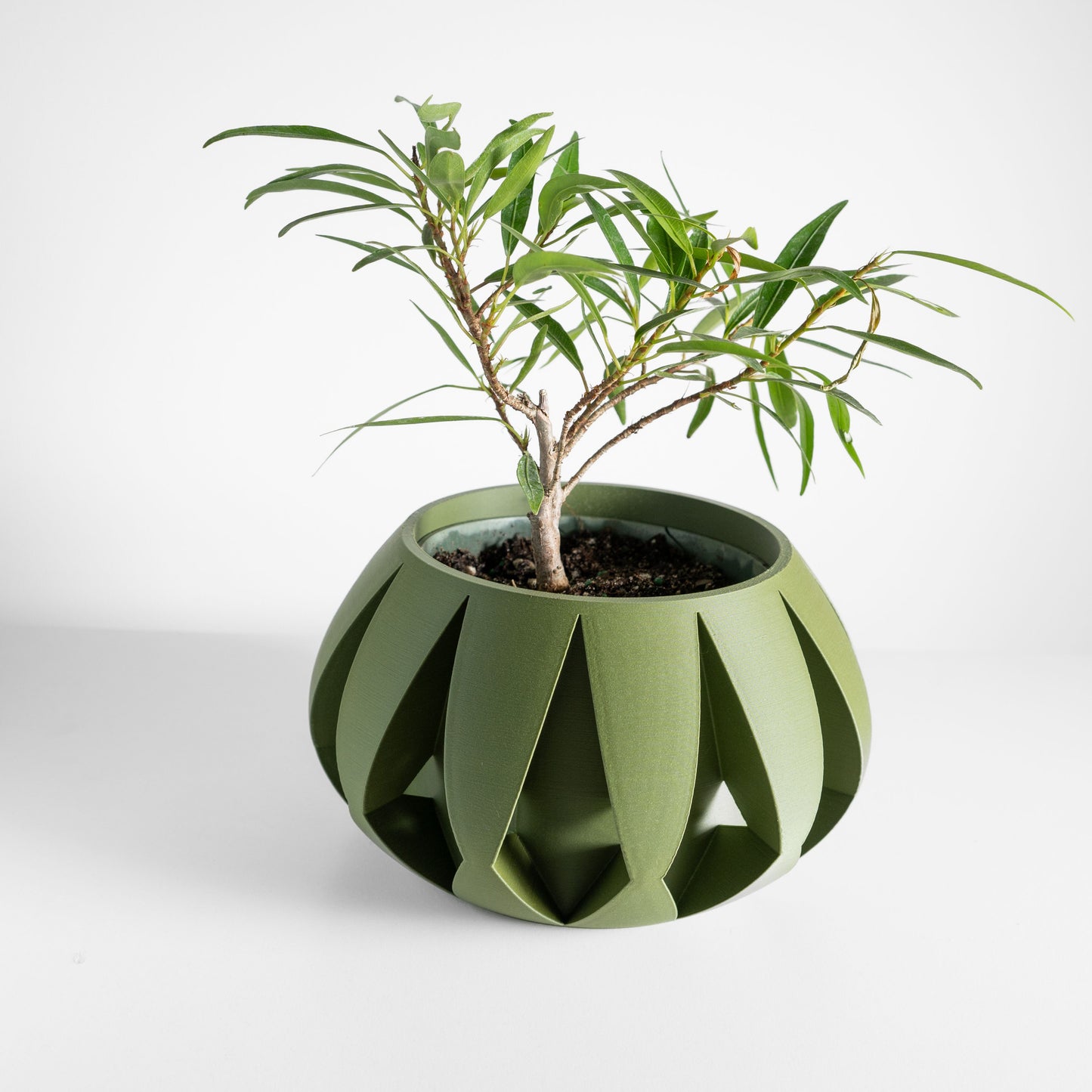 Geometric Planter Pot, Sculptural Plant Container, Artistic Desk Succulent Holder, Contemporary Stylish Nordic Accent