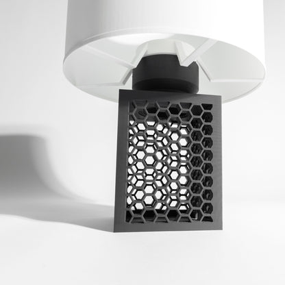 Japandi Style Table Lamp, Minimalist Geometric Nightstand Light, Ambient LED Space Accent, Modern Sculptural