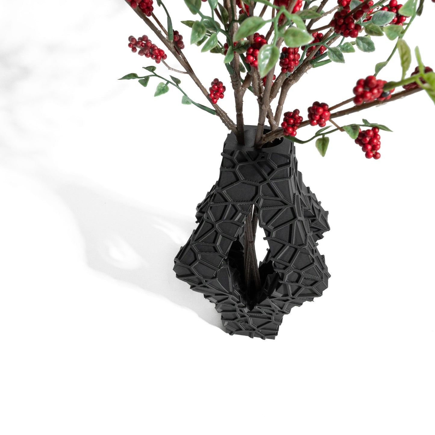 Curved Ceramic-Look Vase, Flower Holder, Decorative Table Accent Collectible, Atrisan Home Organic Contour