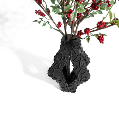 Curved Ceramic-Look Vase, Flower Holder, Decorative Table Accent Collectible, Atrisan Home Organic Contour