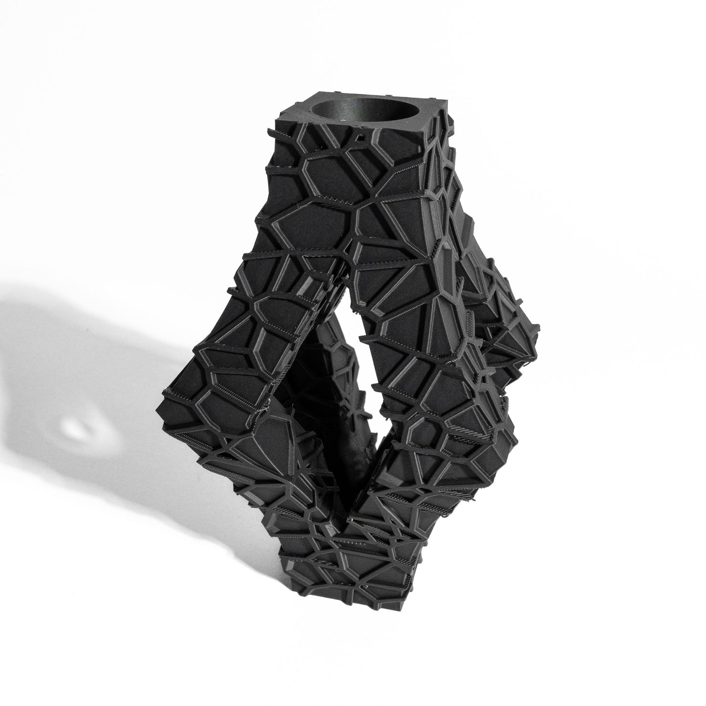 Curved Ceramic-Look Vase, Flower Holder, Decorative Table Accent Collectible, Atrisan Home Organic Contour