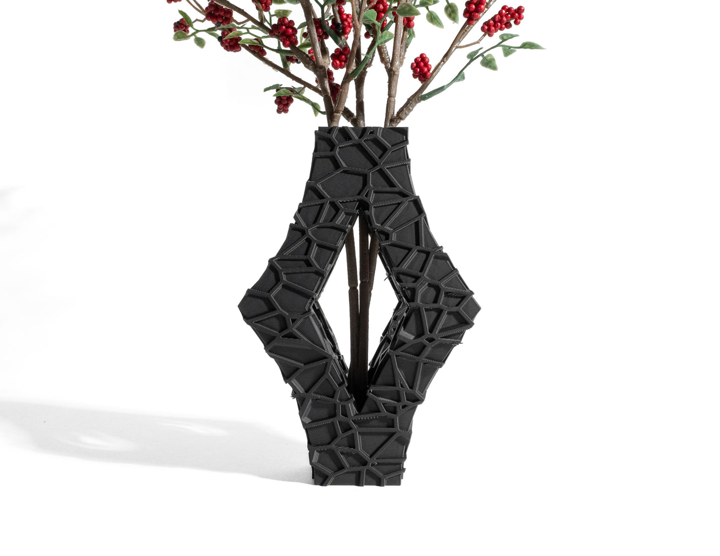 Curved Ceramic-Look Vase, Flower Holder, Decorative Table Accent Collectible, Atrisan Home Organic Contour