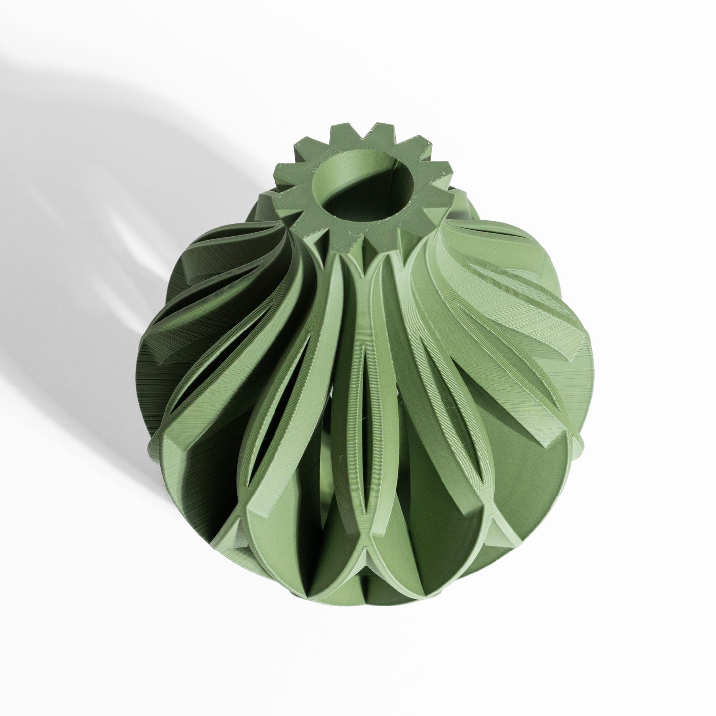 Stylish Artistic Vase, Contemporary Ripple Tabletop Flower Holder, Decorative StoneLookFinish Accent, Nordic Style, Geometric