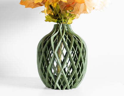 modern vase, sculptural tabletop flower holder, contemporary dried floral accent