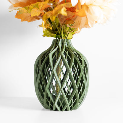 modern vase, sculptural tabletop flower holder, contemporary dried floral accent