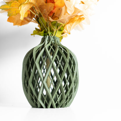 modern vase, sculptural tabletop flower holder, contemporary dried floral accent