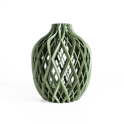 modern vase, sculptural tabletop flower holder, contemporary dried floral accent