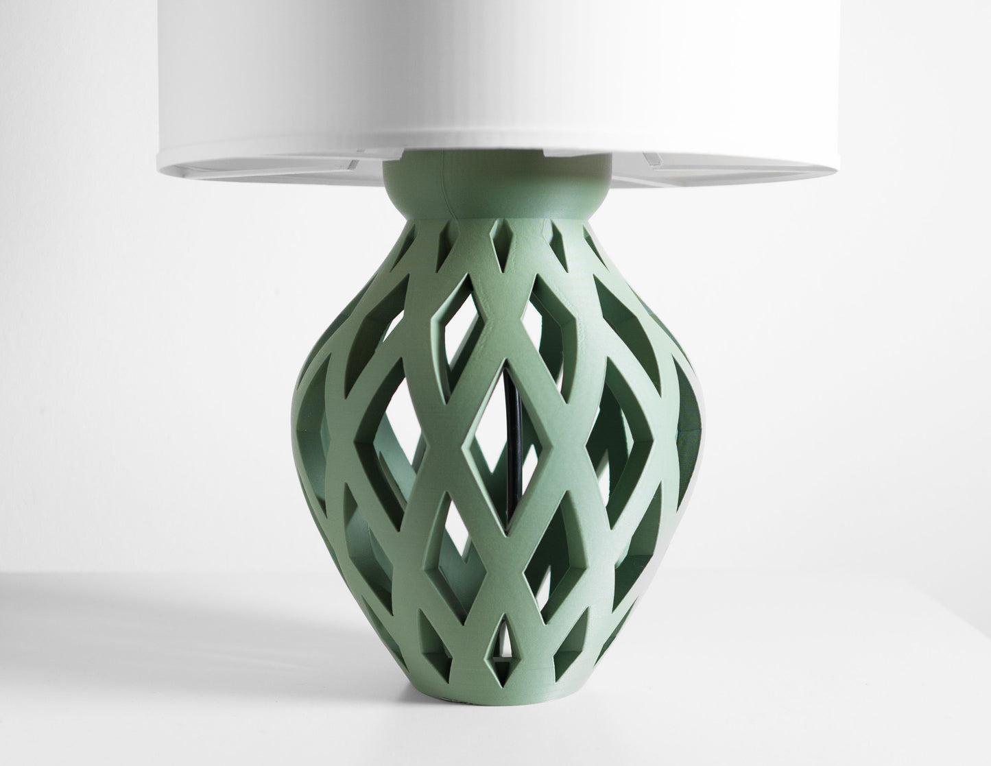 Table Lamp, Bedside Accent, Ambient Nightstand, Sculptural Matte Black Contemporary