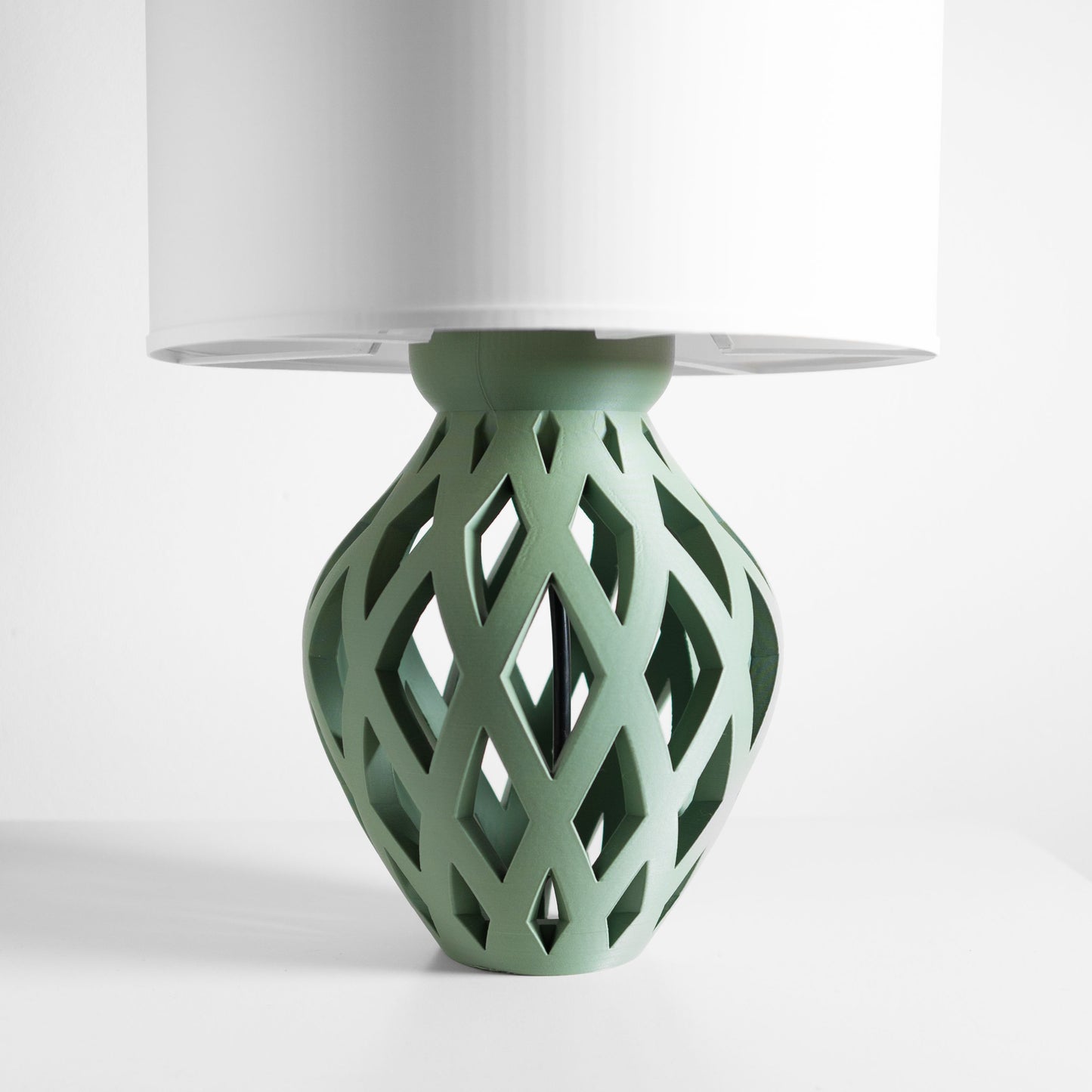 Table Lamp, Bedside Accent, Ambient Nightstand, Sculptural Matte Black Contemporary