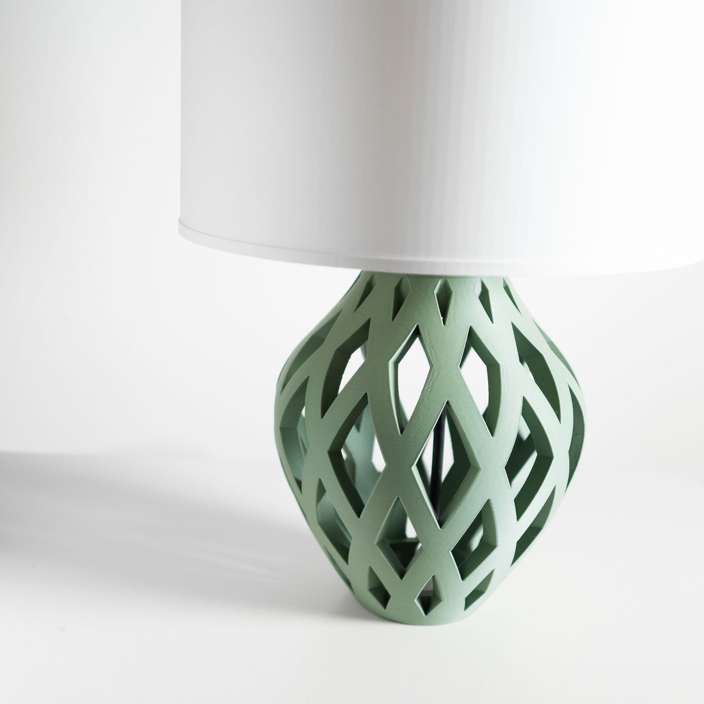 Table Lamp, Bedside Accent, Ambient Nightstand, Sculptural Matte Black Contemporary