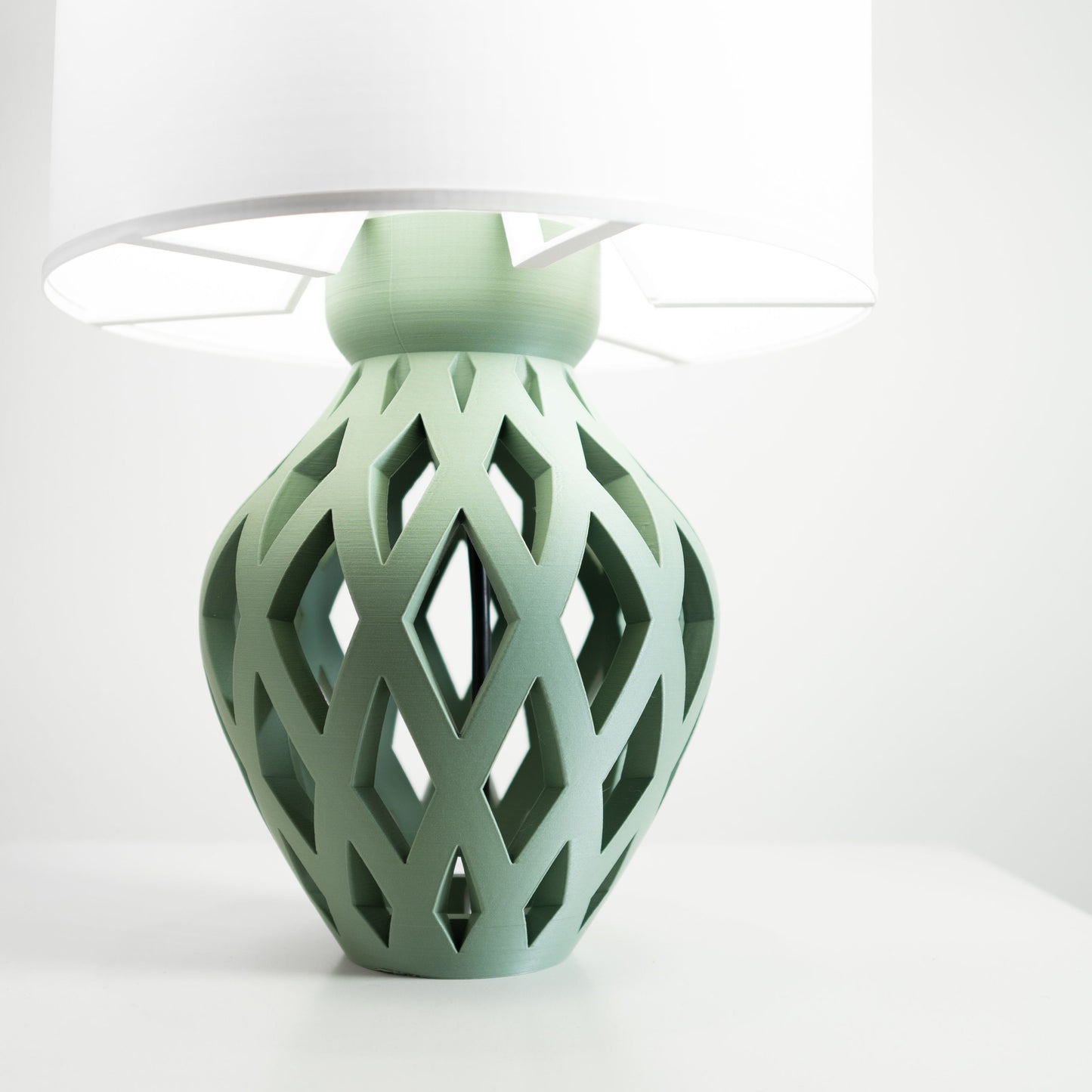 Table Lamp, Bedside Accent, Ambient Nightstand, Sculptural Matte Black Contemporary