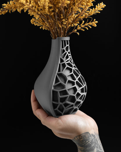 Modern Vase, Sculptural Table Vessel, Architectural Contemporary Mantel Accent Slate