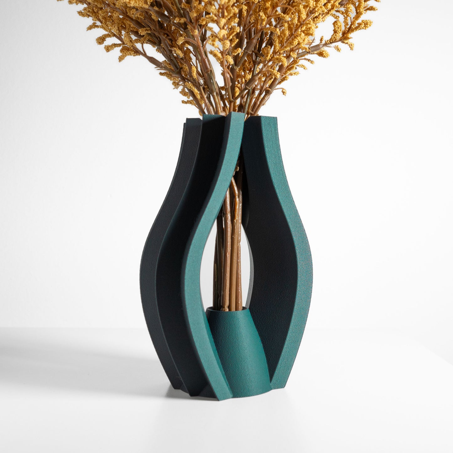 tabletop vase, contemporary ripple sculpture, minimalist flower holder, elegant accent