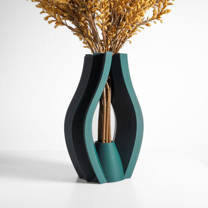 tabletop vase, contemporary ripple sculpture, minimalist flower holder, elegant accent