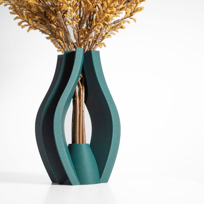 tabletop vase, contemporary ripple sculpture, minimalist flower holder, elegant accent