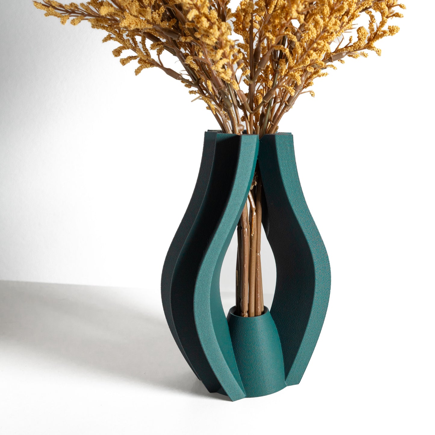 tabletop vase, contemporary ripple sculpture, minimalist flower holder, elegant accent