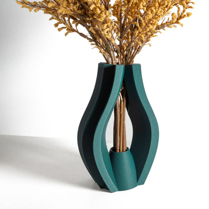 tabletop vase, contemporary ripple sculpture, minimalist flower holder, elegant accent