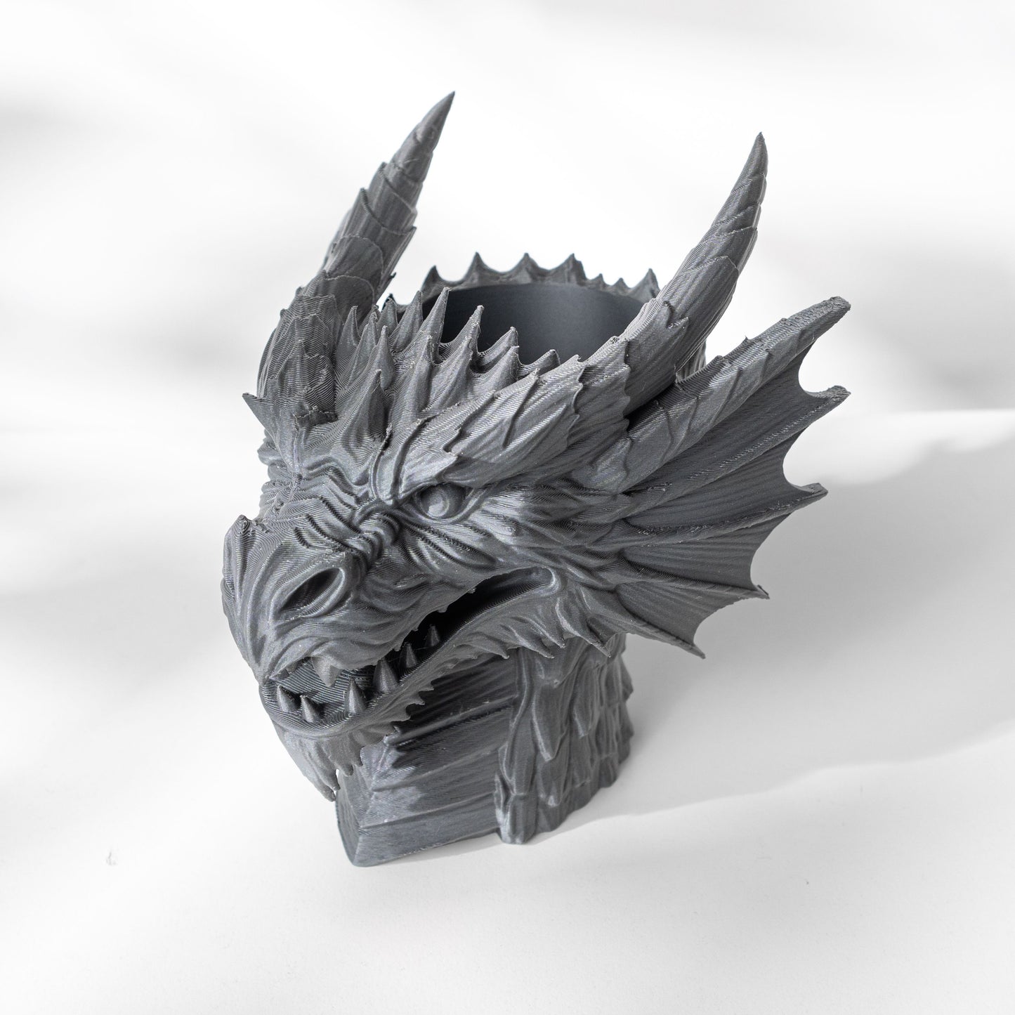 Planter Pot, Sculptural Dragon Statement, Art Deco Contemporary Workspace Accent