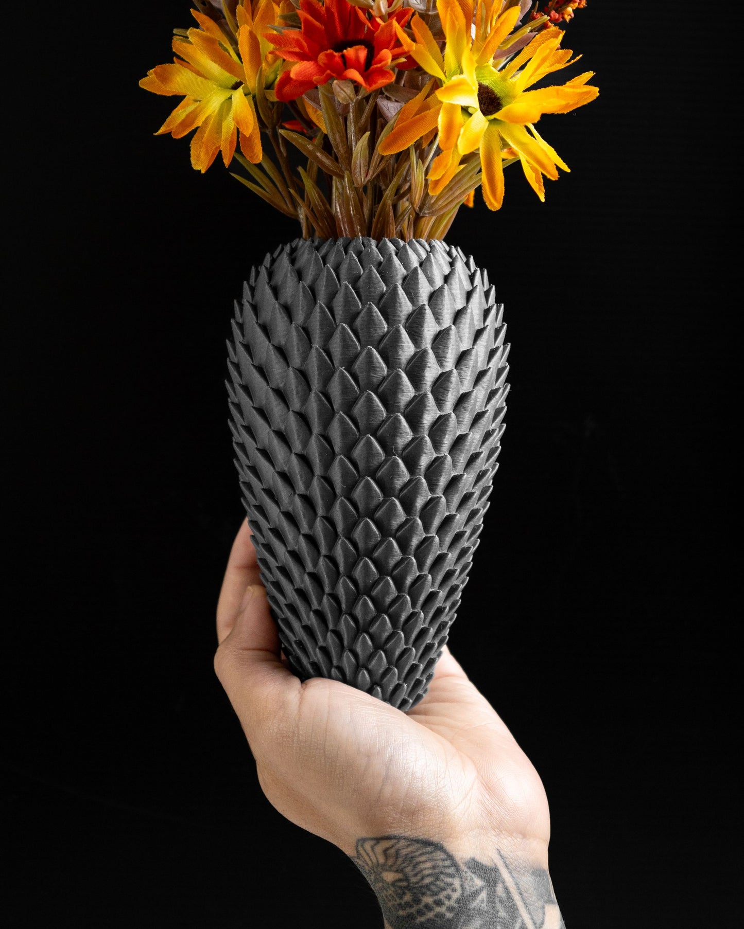 Tabletop Vase, Dragonscale Sculpture, Contemporary-inspired Flower Holder, Desk Accent