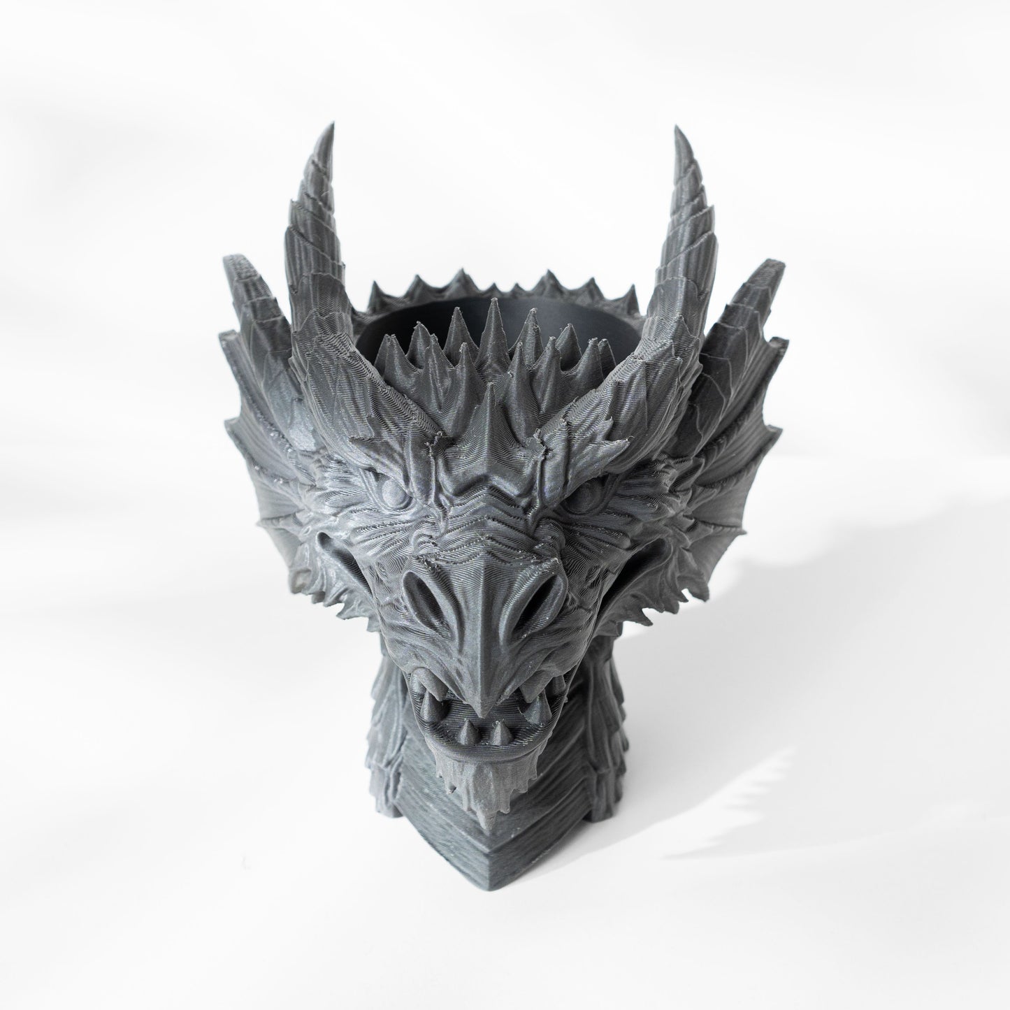 Planter Pot, Sculptural Dragon Statement, Art Deco Contemporary Workspace Accent
