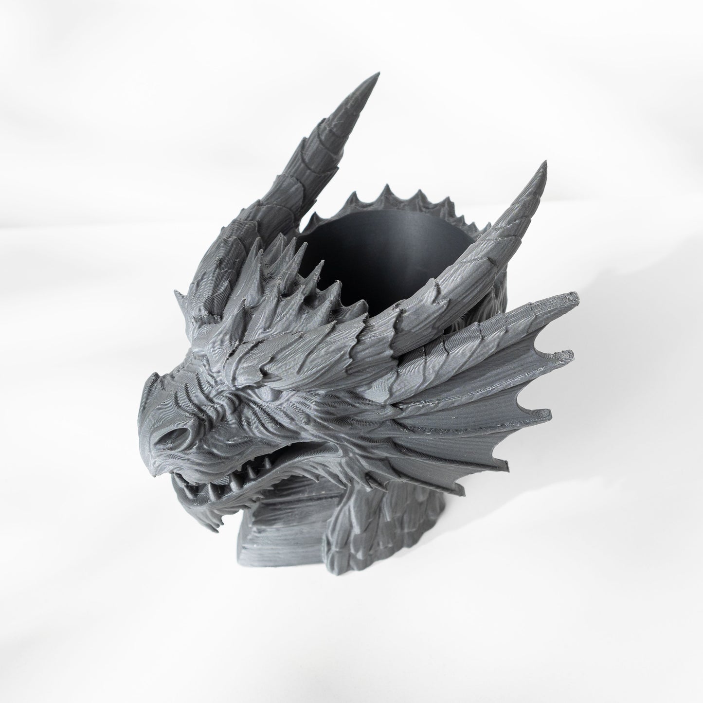 Planter Pot, Sculptural Dragon Statement, Art Deco Contemporary Workspace Accent