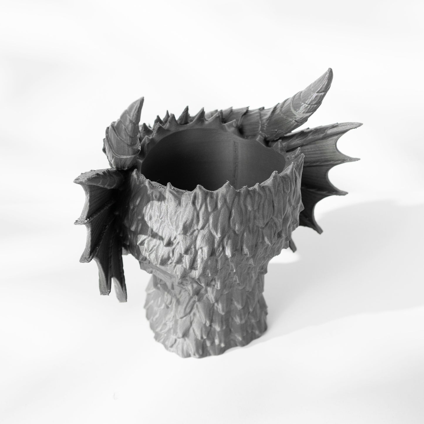 Planter Pot, Sculptural Dragon Statement, Art Deco Contemporary Workspace Accent