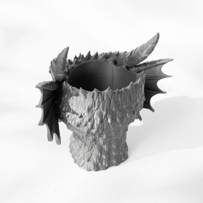 Planter Pot, Sculptural Dragon Statement, Art Deco Contemporary Workspace Accent