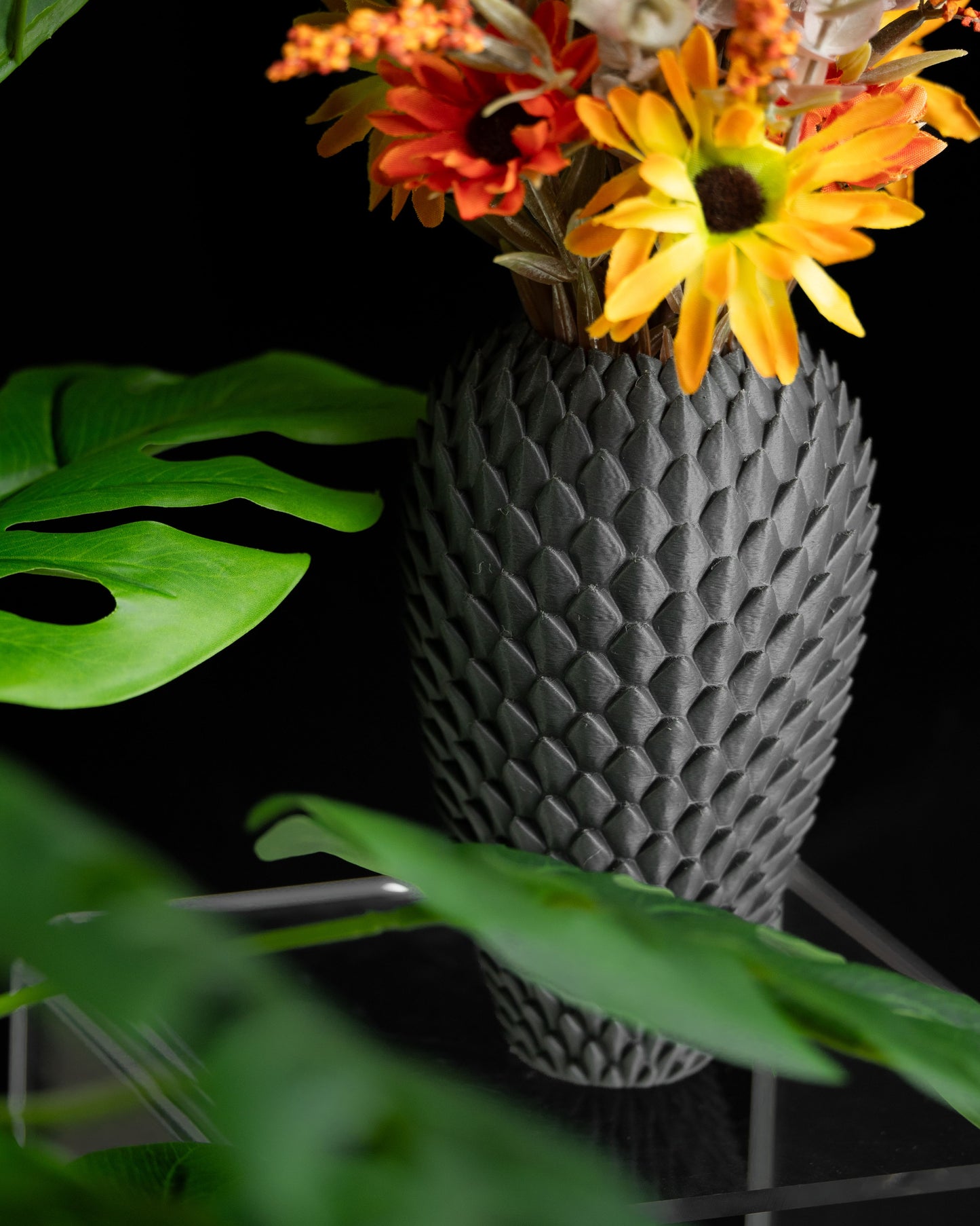 Tabletop Vase, Dragonscale Sculpture, Contemporary-inspired Flower Holder, Desk Accent