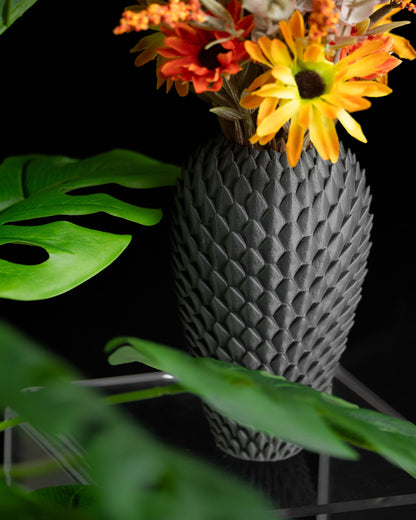 Tabletop Vase, Dragonscale Sculpture, Contemporary-inspired Flower Holder, Desk Accent