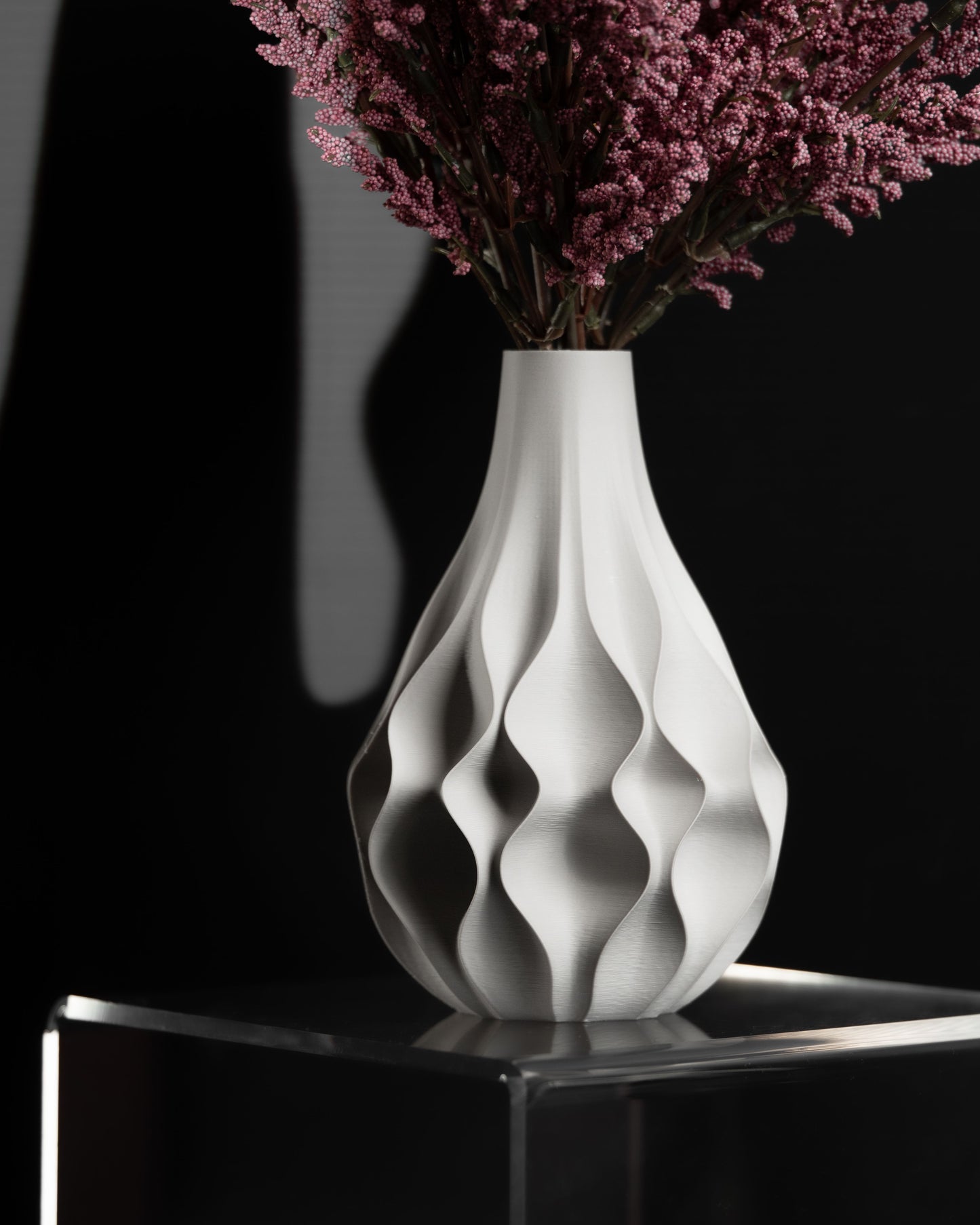 Geometric Vase, Textured Tabletop Flower Holder, Nordic Decorative Accent, Art Deco Sculpture