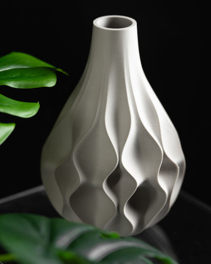 Geometric Vase, Textured Tabletop Flower Holder, Nordic Decorative Accent, Art Deco Sculpture