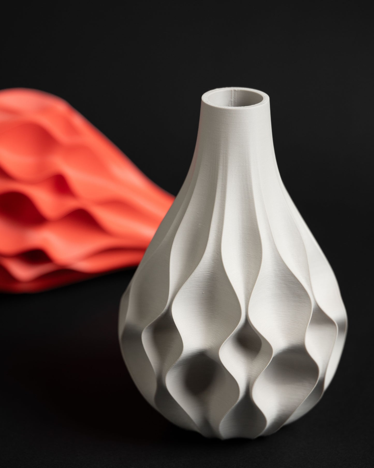 Geometric Vase, Textured Tabletop Flower Holder, Nordic Decorative Accent, Art Deco Sculpture