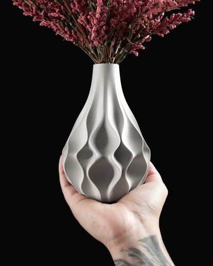 Geometric Vase, Textured Tabletop Flower Holder, Nordic Decorative Accent, Art Deco Sculpture