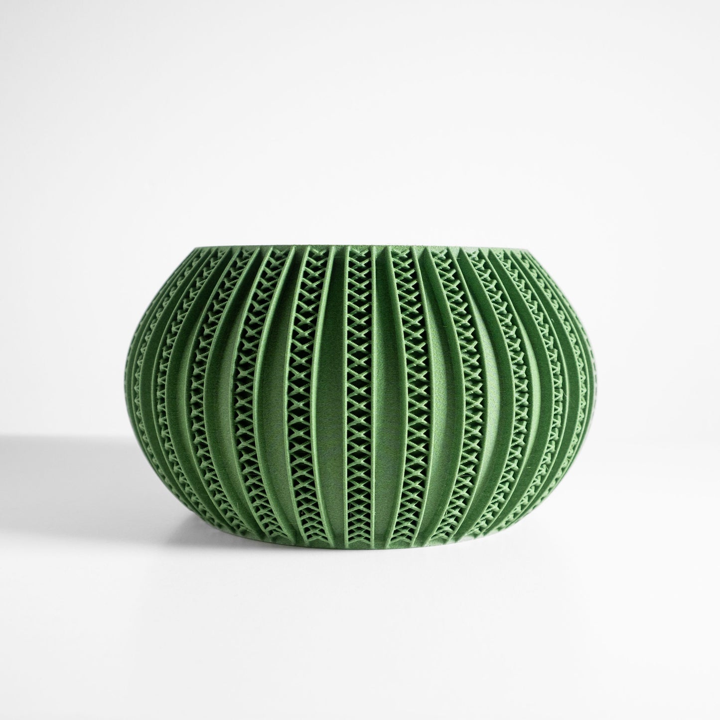 Planter Pot, Geometric Contemporary Desktop Herb Container, Office Accent PureWhite