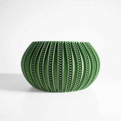 Planter Pot, Geometric Contemporary Desktop Herb Container, Office Accent PureWhite