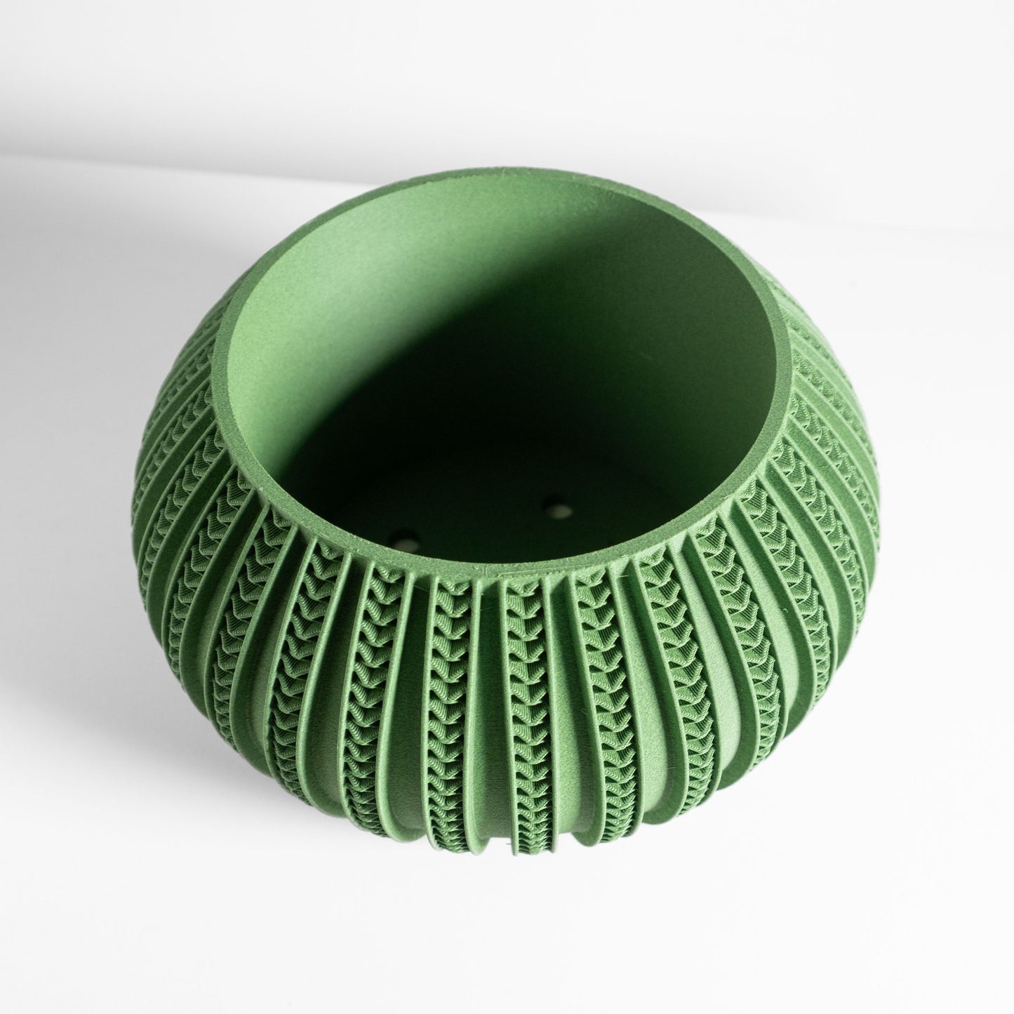 Planter Pot, Geometric Contemporary Desktop Herb Container, Office Accent PureWhite