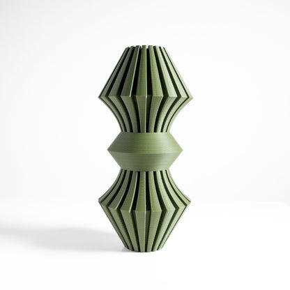 modern vase, geometric tabletop vessel, flower holder mantelpiece accent midcentury