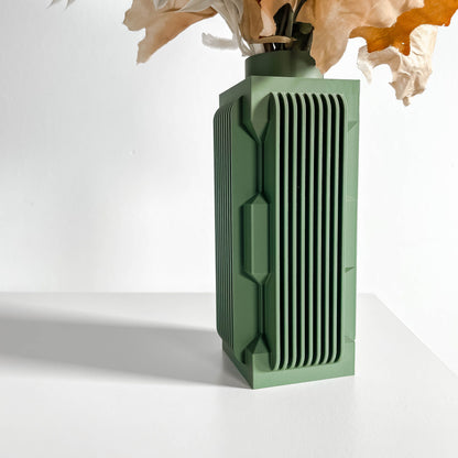 Sculptural Vase, Curved Ceramic Look Floral Holder Tabletop Display Contemporary