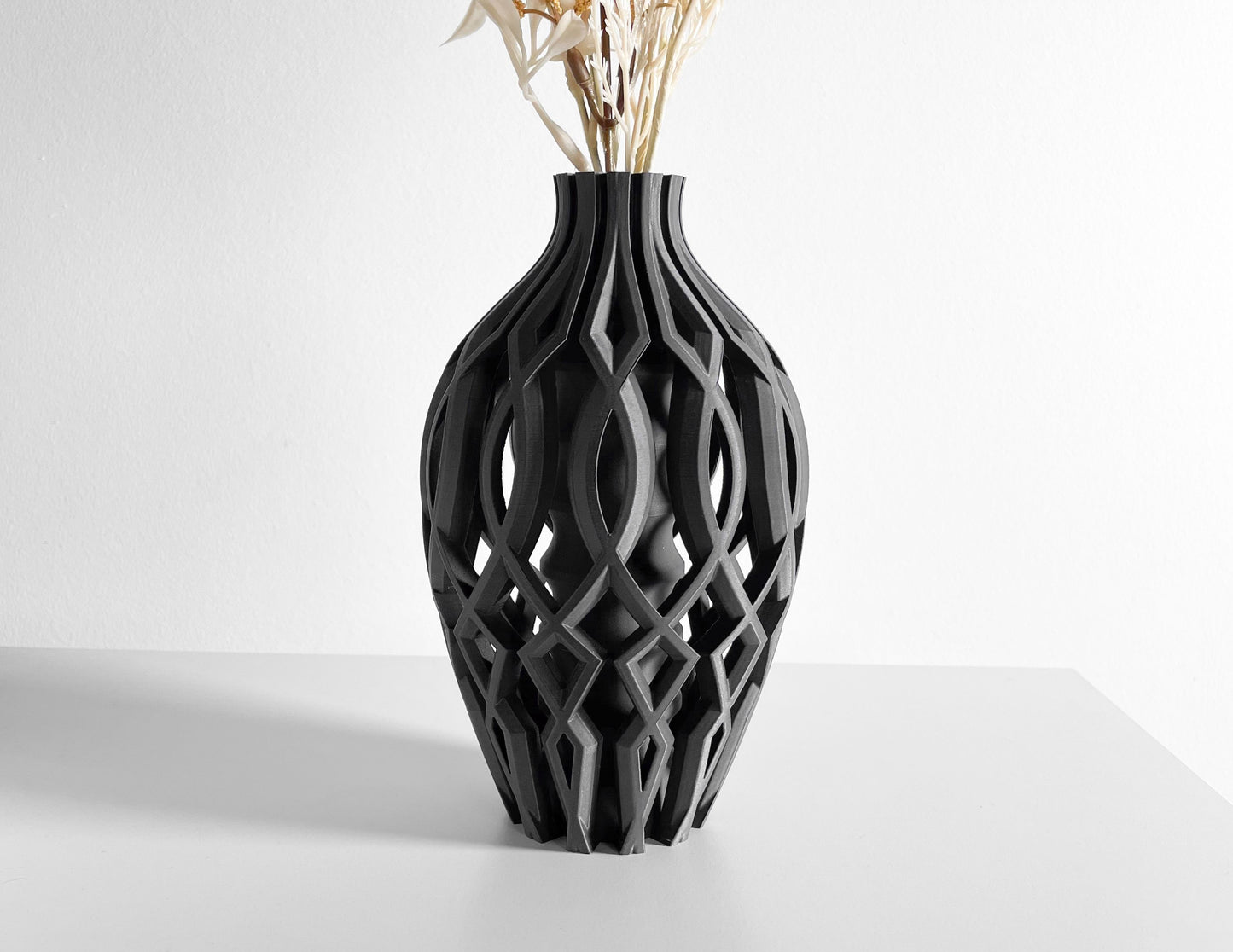 Modern Vase, Ripple Centerpiece, Tabletop Floral Display, Minimal Organizer Elegance