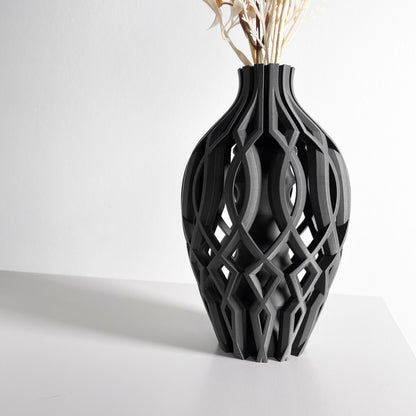 Modern Vase, Ripple Centerpiece, Tabletop Floral Display, Minimal Organizer Elegance