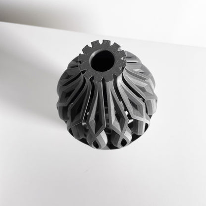 Modern Vase, Ripple Centerpiece, Tabletop Floral Display, Minimal Organizer Elegance