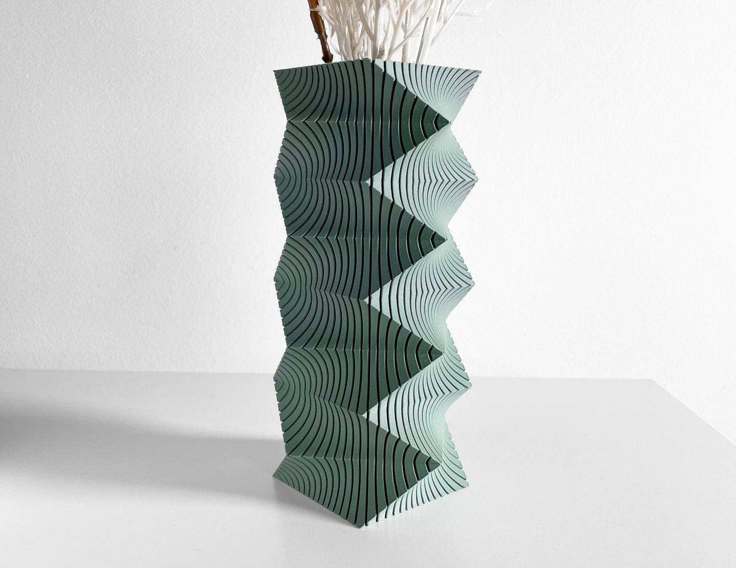 Modern Vase, Sculpted Dining Table Flower Display, Contemporary Workstation Accent, Casual Everyday Studio Workspace