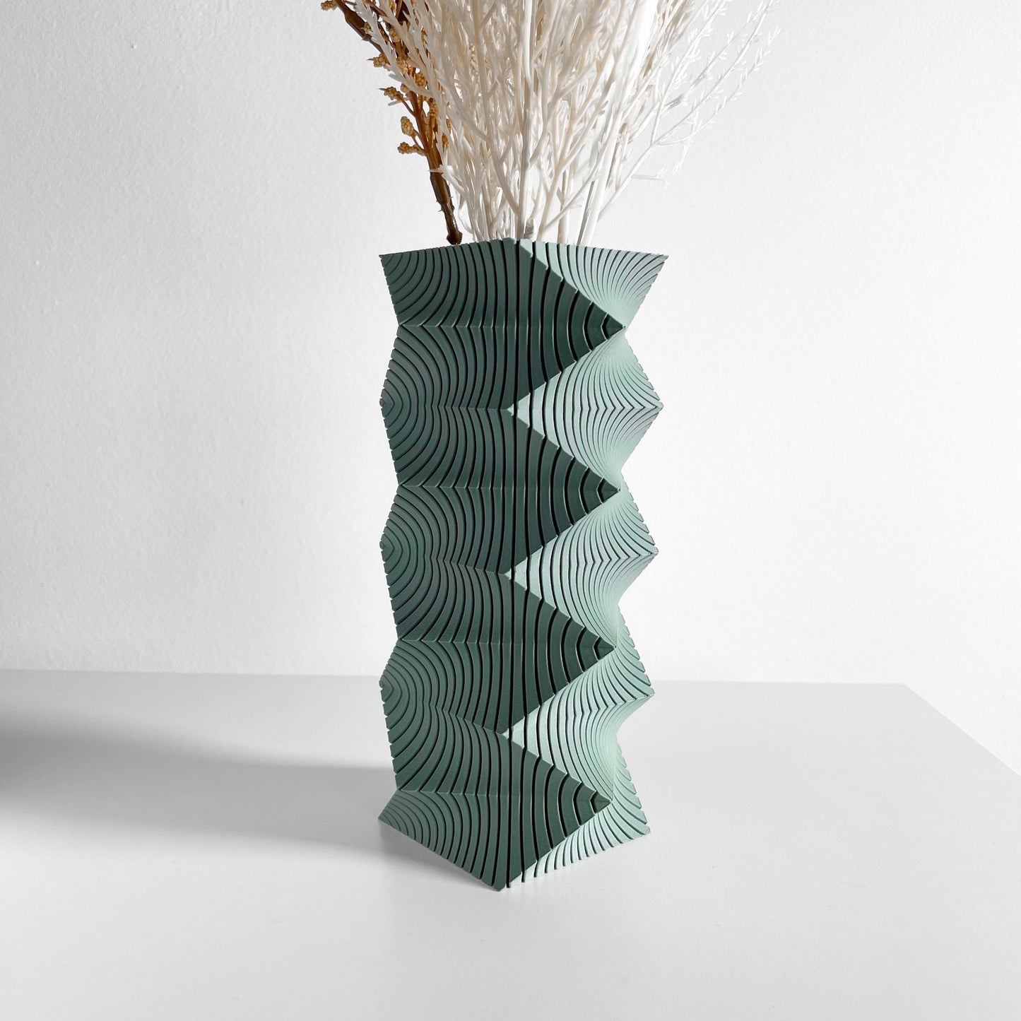 Modern Vase, Sculpted Dining Table Flower Display, Contemporary Workstation Accent, Casual Everyday Studio Workspace