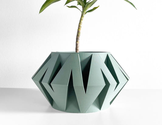 Planter Pot, Sculptural Succulent Holder, Herb Container, Architectural Modern Accent